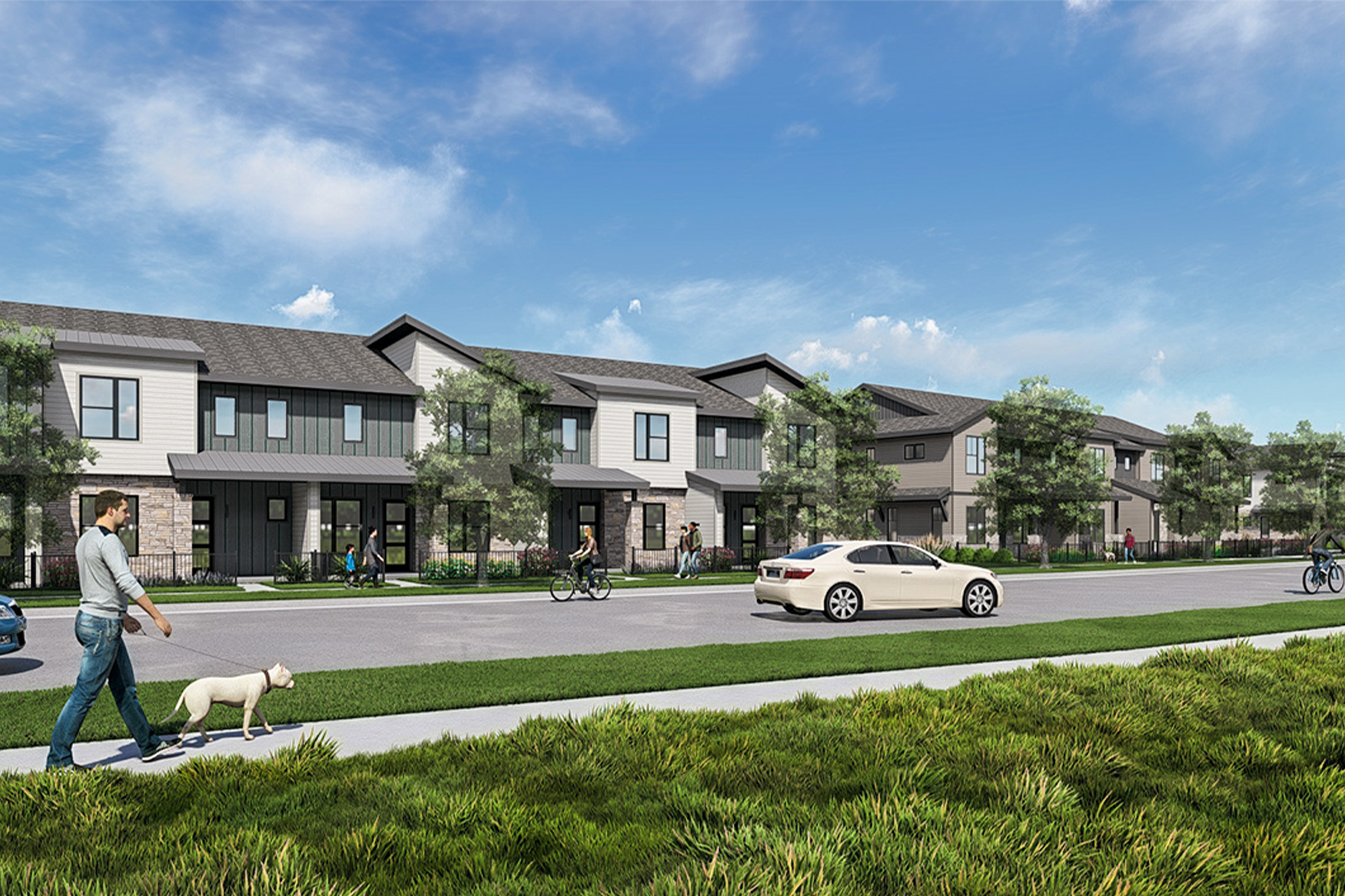 Rendering of future built-to-rent townhomes in Denver, CO